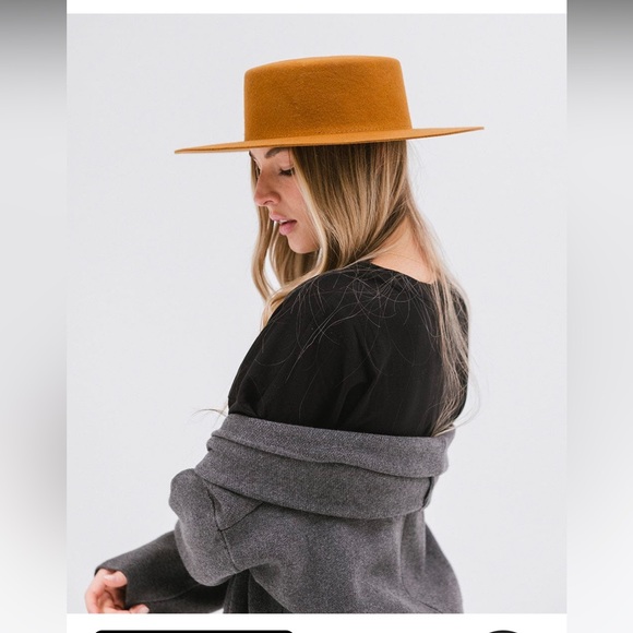 Gigi Pip Dahlia Boater NWT Brown - Picture 6 of 10